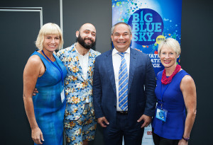 Gold Coast Mayor Tom Tate (2nd from right) with Big Blue Sky Co-founder Lou McGregor, British entrepreneur Matt Desmier and Co-founder Christine McDougall.